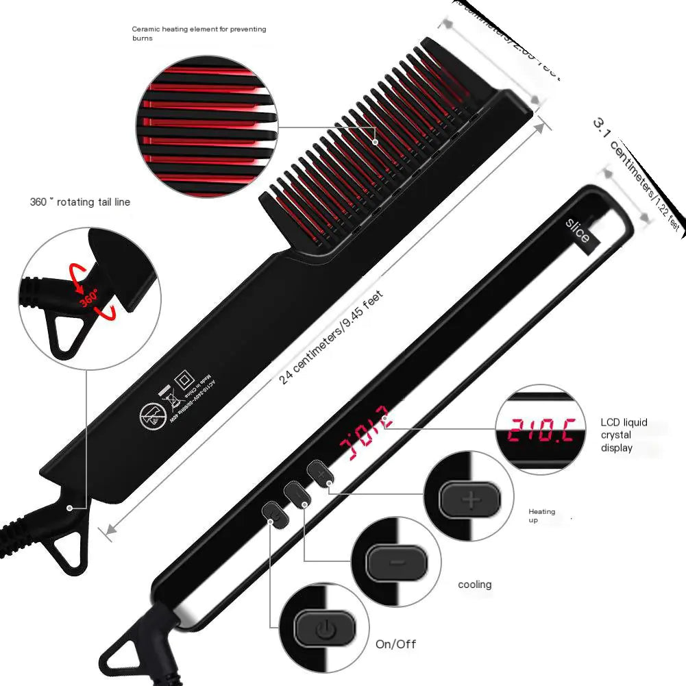LED Anion Hair Straightening Display Comb